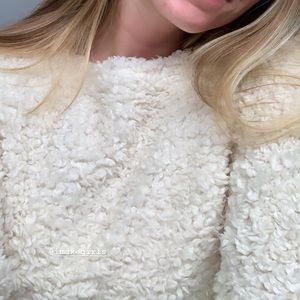 White Teddy Sweater Top